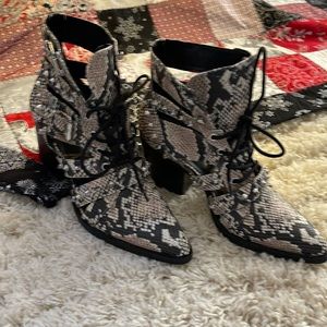 Sam Edelman snake print ankle boots